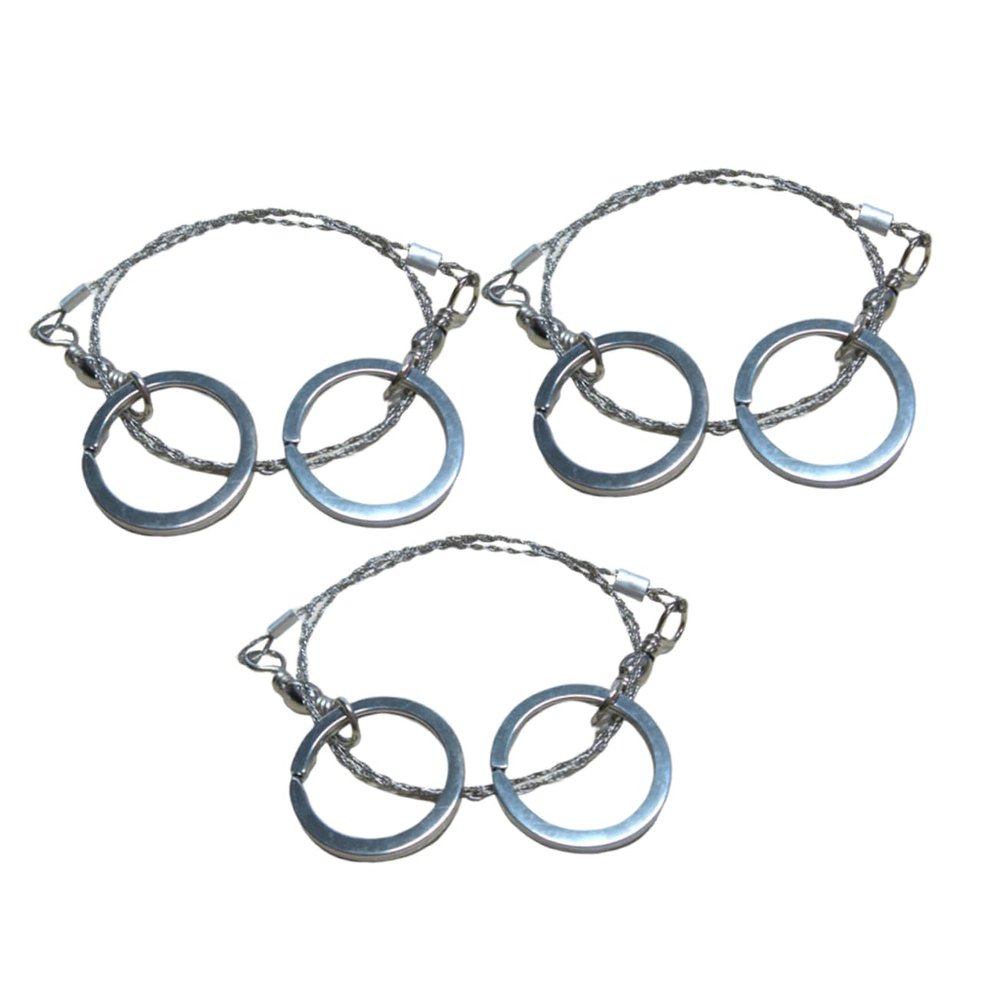 HOMSFOU 3pcs Survival Portable Outdoor Wire Saw Strong Cutting Tool for Camping Hiking Hunting