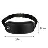 Worparsen Waterproof Fitness Waist Bag Outdoor Sports Pouch Unisex Fanny Pack Phone Elastic Adjustable Strap Breathable Mesh Design Zipper Closure Earphone Hole Black view 4