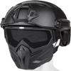 Bvawtrs Tactical Airsoft Gear Airsoft Mask and Helmet, Airsoft Full Face Mask, Detachable Airsoft Goggles,Paintball PJ Fast Helmet with Front NVG Mount and Side Rail, Black1 view 1