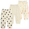 Easygou Kids Elastic Basic Harem Trousers Unisex Baby Boys Girls Casual Cotton Linen Loose Long Baggy Pants Toddler Clothes (7-8 Years,3PC Floral K,US,7 Years,8 Years,Age) view 1