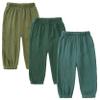 Easygou Kids Elastic Basic Harem Trousers Unisex Baby Boys Girls Casual Cotton Linen Loose Long Baggy Pants Toddler Clothes (1-2T,3PC Solid C,US,1 Year,2 Years,Age)