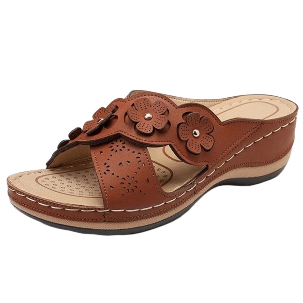 Ladmiple Sandals Women Wedge Comfortable Orthopedic Sandals for Women Arch Support Flip Flops Soft Summer Beach Shoes Dressy Comfortable Wide Width Orthotic Slides 2024