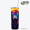 Water Painting Highland Cow Bull Print Tumbler Wrap Laminated with UV Protection for A Long Lasting Sleeve AI-006 - Road Rage Premium Decals - Fits Most Water Bottles - Easy Application view 2