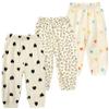Easygou Kids Elastic Basic Harem Trousers Unisex Baby Boys Girls Casual Cotton Linen Loose Long Baggy Pants Toddler Clothes (2-3T,3PC Floral A,US,2 Years,3 Years,Age) view 1