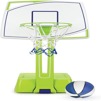 Equinox Outdoor Swimming Pool Basketball Hoop w/Ball, No Tools Required, Assembly in Less Than 5 Minutes (1x Basketball)