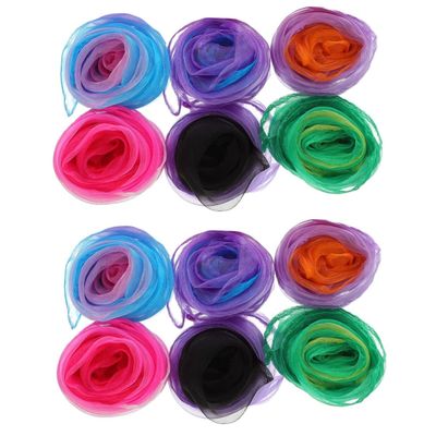 PACKOVE 12pcs Dance Juggling Scarves for Boys and Girls for Play Performance and Creative Movement Activities Random Colors