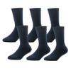 Rugged Soles 6 Pair Multi Pack Soft Cotton Solid Dress, Uniform Ribbed Crew Socks Navy Size Small, Boys 4-6Y, Shoe Size 10-13 view 1