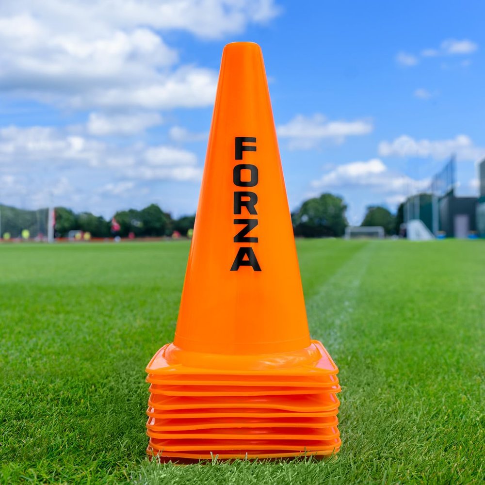 FORZA Large Training Cones - Pack of 10 with 3 Size Options for Optimal Training Sessions (Pack of 100, Orange, 12 Inch)