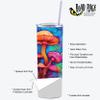 Road Rage Water Painting Colorful Mushrooms Print Tumbler Wrap Laminated with UV Protection For A Long Lasting Sleeve AI-026 Premium Decals - Fits Most Water Bottles - Easy Application, 8.3x9.2 inch view 3