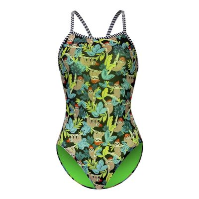 Dolfin Uglies Women's One Piece Swimsuit - Athletic V-Back Training Swimsuit (Turquoise, 28)