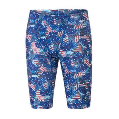 Dolfin Uglies Men's Jammer - Athletic Swimsuit for Training and Competitions (Blue Red, 32)