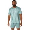 ASICS Men's ROAD ALL OVER PRINT Short Sleeve TOP RUNNING Top, XL, LIGHT CELADON/CELADON view 1