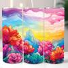 Water Painting Field of Flowers Print Tumbler Wrap Laminated with UV Protection for A Long Lasting Sleeve AI-096 - Road Rage Premium Decals - Fits Most Water Bottles - Easy Application, 8.3x9.2 inch view 1