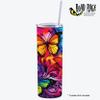 Road Rage Water Painting Butterfly Print Tumbler Wrap Laminated with UV Protection For A Long Lasting Sleeve AI-046 Premium Decals - Fits Most Water Bottles - Easy Application view 2