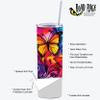 Road Rage Water Painting Butterfly Print Tumbler Wrap Laminated with UV Protection For A Long Lasting Sleeve AI-046 Premium Decals - Fits Most Water Bottles - Easy Application view 3