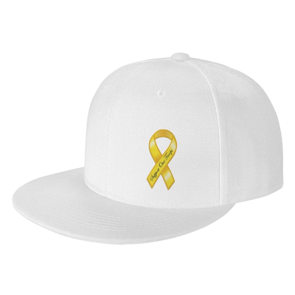 ADTEMP Support Our Troops Yellow Ribbon Unisex Baseball Cap Outdoor Travel Sun Protection Cap Casual Cap Sandwich Cap, White