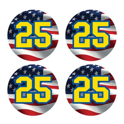 Bat Knob Stickers Handle Decals Baseball Softball Personalized Number American Flag Team Colors Custom (Gold/Royal)