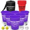 BucketBall | Team Color Edition | Combo Pack (Purple/Red): Original Yard Pong Game: Best Camping, Beach, Lawn, Outdoor, Family, Adult, Tailgate, Jumbo, Giant Game view 1