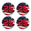 Bat Knob Stickers Handle Decals Baseball Softball Personalized Number American Flag Team Colors Custom (Red/Black) view 1