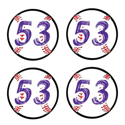 Bat Knob Decals Baseball Bat Stickers Custom Number Decals Player Numbers Personalized (Purple/White)