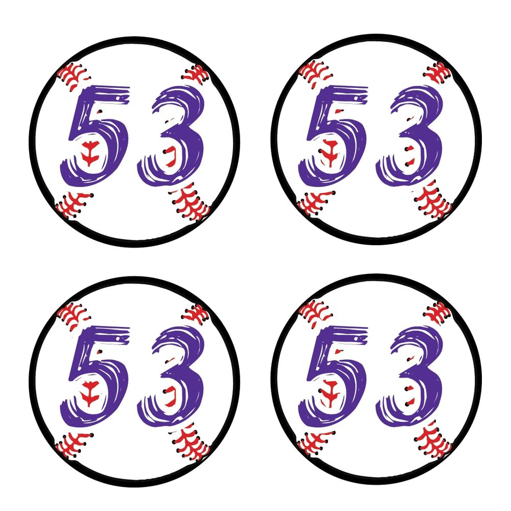 Bat Knob Decals Baseball Bat Stickers Custom Number Decals Player Numbers Personalized (Purple/White)