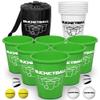 BucketBall | Team Color Edition | Combo Pack (Green/White): Original Yard Pong Game: Best Camping, Beach, Lawn, Outdoor, Family, Adult, Tailgate, Jumbo, Giant Game view 1