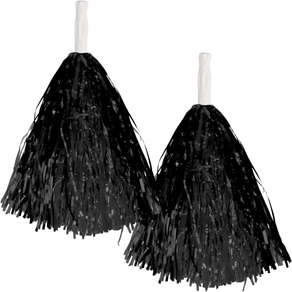 Amscan 15" Cheer Leader Dance Team Pom Poms 2pk Black