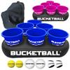 BucketBall | Team Color Edition | Party Pack (Navy Blue/Pink): Original Yard Pong Game: Best Camping, Beach, Lawn, Outdoor, Family, Adult, Tailgate, Jumbo, Giant Game view 1