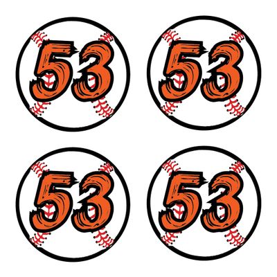 Bat Knob Decals Baseball Bat Stickers Custom Number Decals Player Numbers Personalized (Orange/Black)