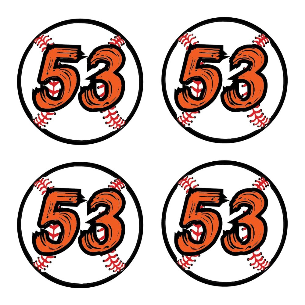 Bat Knob Decals Baseball Bat Stickers Custom Number Decals Player Numbers Personalized (Orange/Black)