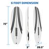 6 FLOWBOARD Surfboard Softboard Foam - Include (3) Fins 6 Foot Leash and (2) Wood Stringers Inside Board - Kids and Adults Beginner Intermediate 6 Foot and Comes with High Performance Traction Pad view 2