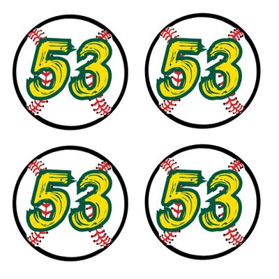Bat Knob Decals Baseball Bat Stickers Custom Number Decals Player Numbers Personalized (Gold/Green)