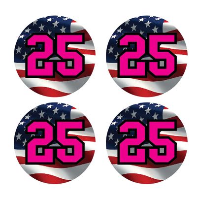 Bat Knob Stickers Handle Decals Baseball Softball Personalized Number American Flag Team Colors Custom (Pink/Black)