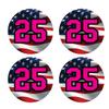 Bat Knob Stickers Handle Decals Baseball Softball Personalized Number American Flag Team Colors Custom (Pink/Black) view 1