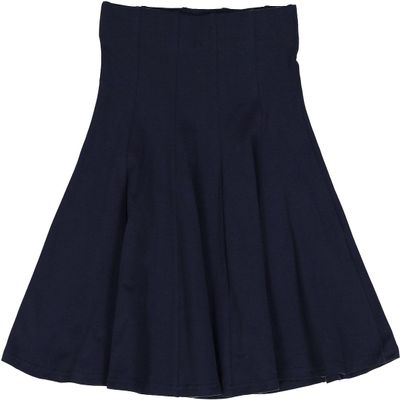 BGDK Classic Fit & Flare Cotton Pleated Skirt Comfortable High-Waisted Knee & Midi Length for Everyday Style Navy Large
