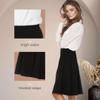 BGDK Classic Fit & Flare Cotton Pleated Skirt  Comfortable High-Waisted Knee & Midi Length for Everyday Style Navy Large view 3