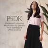 BGDK Classic Fit & Flare Cotton Pleated Skirt  Comfortable High-Waisted Knee & Midi Length for Everyday Style Navy Large view 4