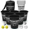 BucketBall | Team Color Edition | Combo Pack (Black/Silver): Original Yard Pong Game: Best Camping, Beach, Lawn, Outdoor, Family, Adult, Tailgate, Jumbo, Giant Game view 1