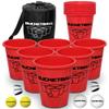 BucketBall | Team Color Edition | Combo Pack (Red/Red): Original Yard Pong Game: Best Camping, Beach, Lawn, Outdoor, Family, Adult, Tailgate, Jumbo, Giant Game view 1