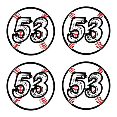 Bat Knob Decals Baseball Bat Stickers Custom Number Decals Player Numbers Personalized (White/Black)