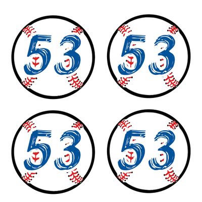 Bat Knob Decals Baseball Bat Stickers Custom Number Decals Player Numbers Personalized (White/Royal)