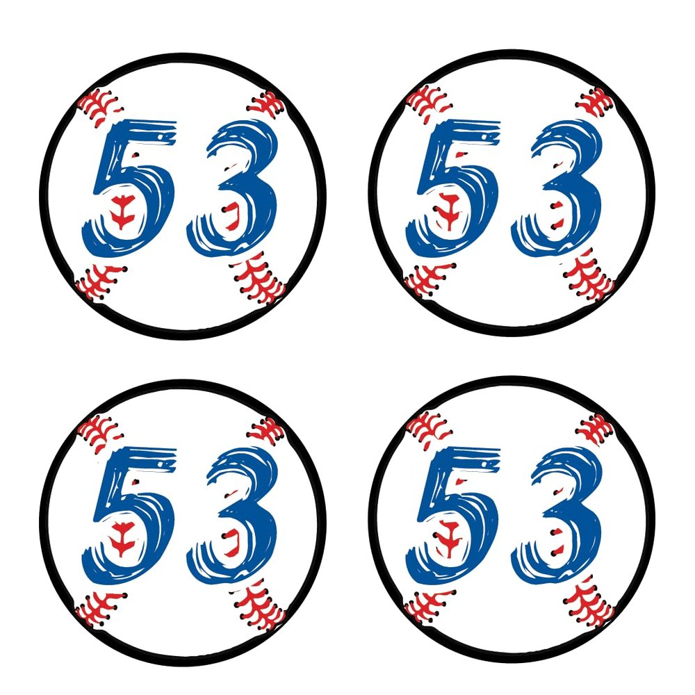 Bat Knob Decals Baseball Bat Stickers Custom Number Decals Player Numbers Personalized (White/Royal)