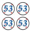Bat Knob Decals Baseball Bat Stickers Custom Number Decals Player Numbers Personalized (White/Royal) view 1