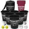 BucketBall | Team Color Edition | Combo Pack (Black/Maroon): Original Yard Pong Game: Best Camping, Beach, Lawn, Outdoor, Family, Adult, Tailgate, Jumbo, Giant Game view 1