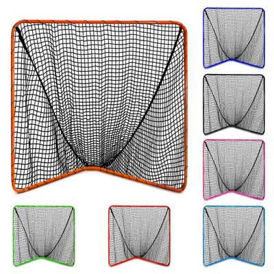 Velocity Official Size 6x6x7' Backyard Lacrosse Practice and Training Goal, Includes 4MM Lacrosse Net, for Youth, Kids, and Adults  Orange Frame, Black Net