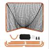 Velocity Official Size 6x6x7' Backyard Lacrosse Practice and Training Goal, Includes 4MM Lacrosse Net, for Youth, Kids, and Adults  Orange Frame, Black Net view 2