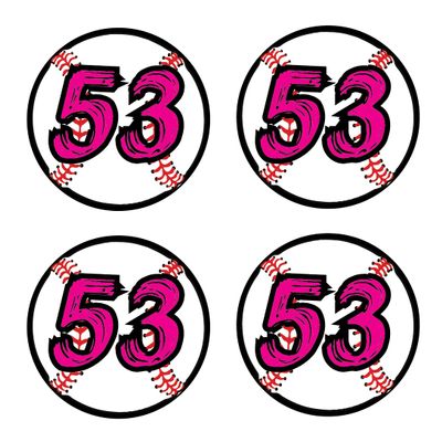 Bat Knob Decals Baseball Bat Stickers Custom Number Decals Player Numbers Personalized (Pink/Black)