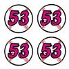Bat Knob Decals Baseball Bat Stickers Custom Number Decals Player Numbers Personalized (Pink/Black)