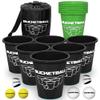 BucketBall | Team Color Edition | Combo Pack (Black/Green): Original Yard Pong Game: Best Camping, Beach, Lawn, Outdoor, Family, Adult, Tailgate, Jumbo, Giant Game view 1