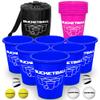 BucketBall | Team Color Edition | Combo Pack (Navy Blue/Pink): Original Yard Pong Game: Best Camping, Beach, Lawn, Outdoor, Family, Adult, Tailgate, Jumbo, Giant Game view 1